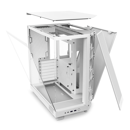 NZXT H6 FLOW/H6 FLOW RGB Dual-Chamber Mid-Tower Airflow Case /w RGB Fans Case - MATTE BLACK/MATTE WHITE CASING