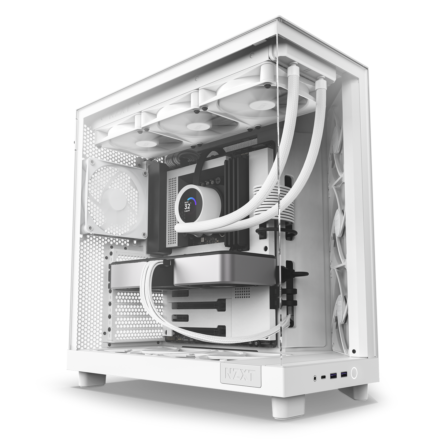NZXT H6 FLOW/H6 FLOW RGB Dual-Chamber Mid-Tower Airflow Case /w RGB Fans Case - MATTE BLACK/MATTE WHITE CASING