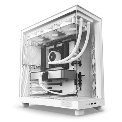 NZXT H6 FLOW/H6 FLOW RGB Dual-Chamber Mid-Tower Airflow Case /w RGB Fans Case - MATTE BLACK/MATTE WHITE CASING