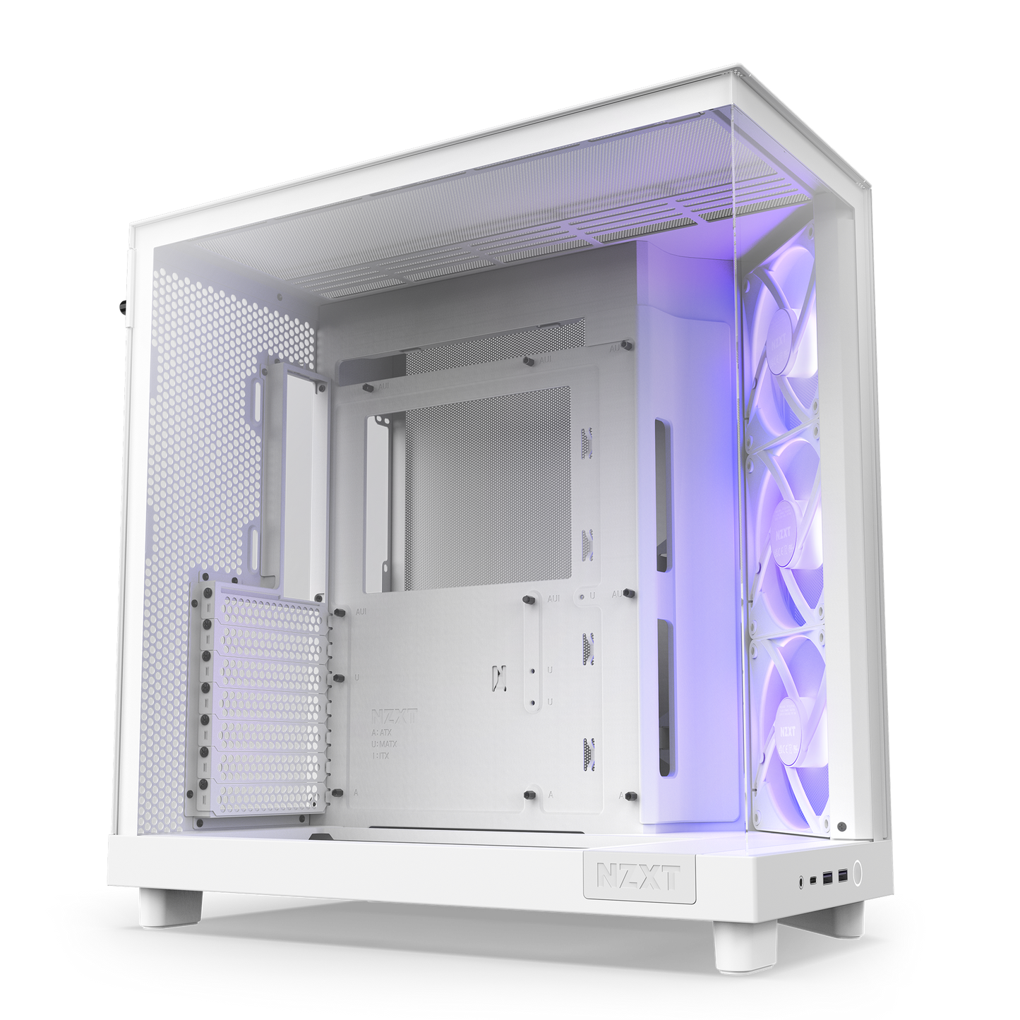 NZXT H6 FLOW/H6 FLOW RGB Dual-Chamber Mid-Tower Airflow Case /w RGB Fans Case - MATTE BLACK/MATTE WHITE CASING