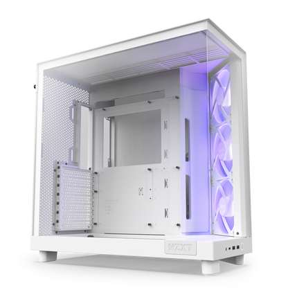 NZXT H6 FLOW/H6 FLOW RGB Dual-Chamber Mid-Tower Airflow Case /w RGB Fans Case - MATTE BLACK/MATTE WHITE CASING