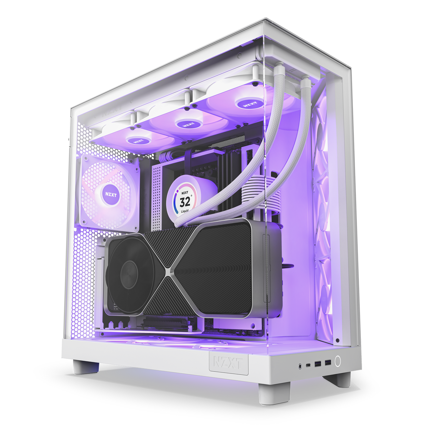 NZXT H6 FLOW/H6 FLOW RGB Dual-Chamber Mid-Tower Airflow Case /w RGB Fans Case - MATTE BLACK/MATTE WHITE CASING