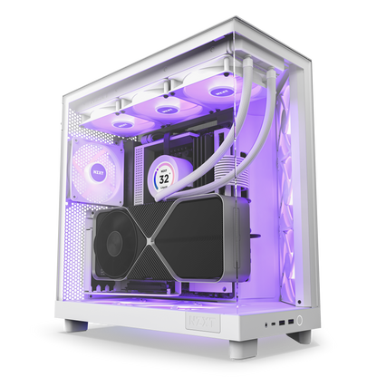 NZXT H6 FLOW/H6 FLOW RGB Dual-Chamber Mid-Tower Airflow Case /w RGB Fans Case - MATTE BLACK/MATTE WHITE CASING