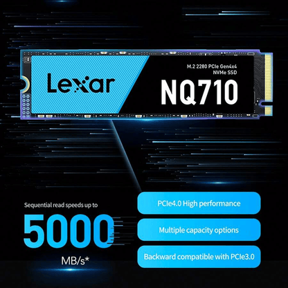 Lexar NQ710 M.2 2280 PCIe Gen4x4 NVMe 1.4 SSD (1TB / 2TB) - Up to 5000MB/s READ, Up to 3300MB/s WRITE