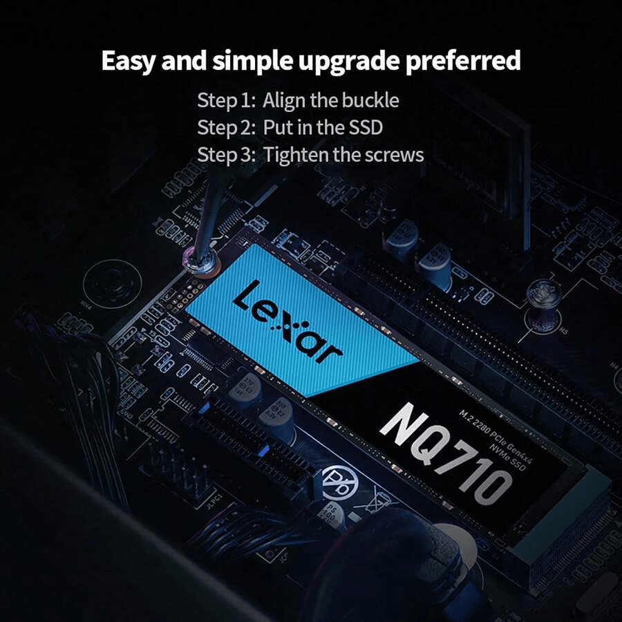 Lexar NQ710 1TB or 2TB SSD, M.2 2280 PCIe Gen4x4 NVMe 1.4, Up to 5000MB/s READ, Up to 3300MB/s WRITE Internal SSD