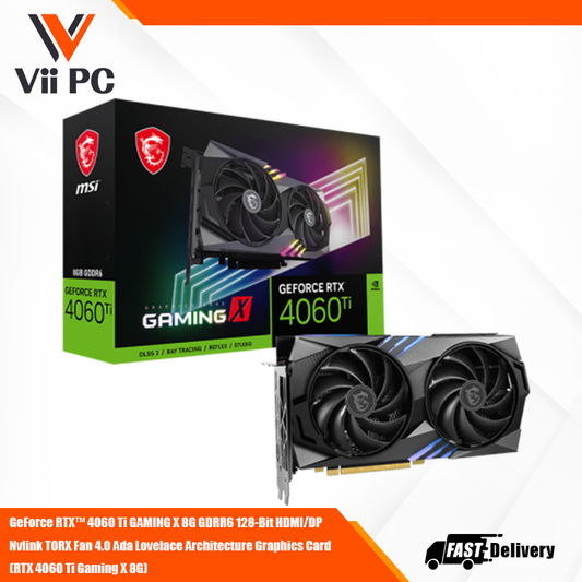 MSI GeForce RTX 4060 Ti Video Memory: 8GB GDDR6 Memory Interface: 128-bit Output: DisplayPort x 3 (v1.4a) / HDMI 2.1 x 1 Digital maximum resolution: 7680 x 4320