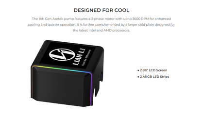 Lian Li Galahad II LCD AIO 360 SL INF ARGB CPU Liquid Cooler Black/White - 5 yrs Wty (2yrs for Fan)
