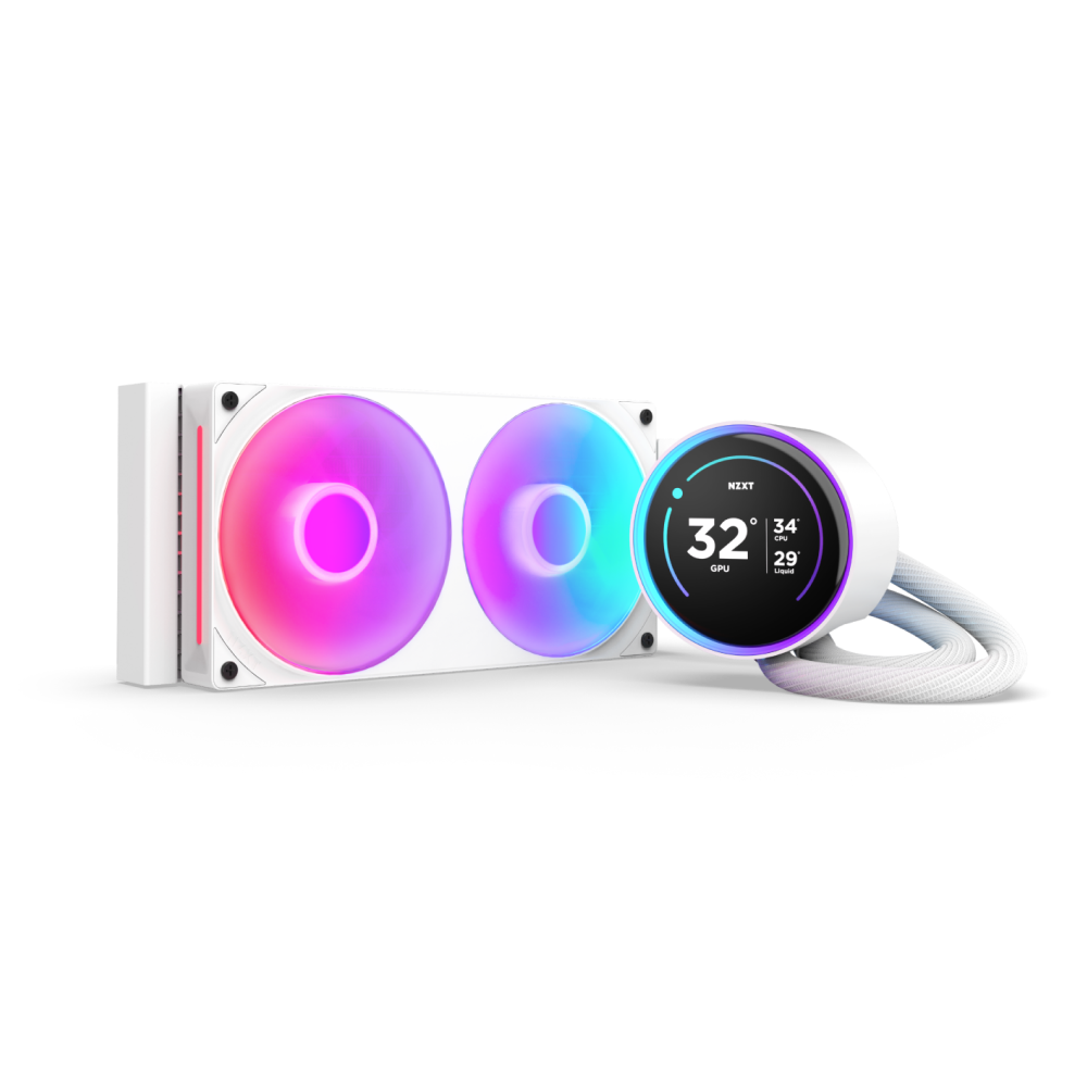 (2025) NZXT Kraken Elite 360/240 RGB, 360mm/240mm AIO Liquid Cooler with 2.72" IPS LCD & RGB - Black/White