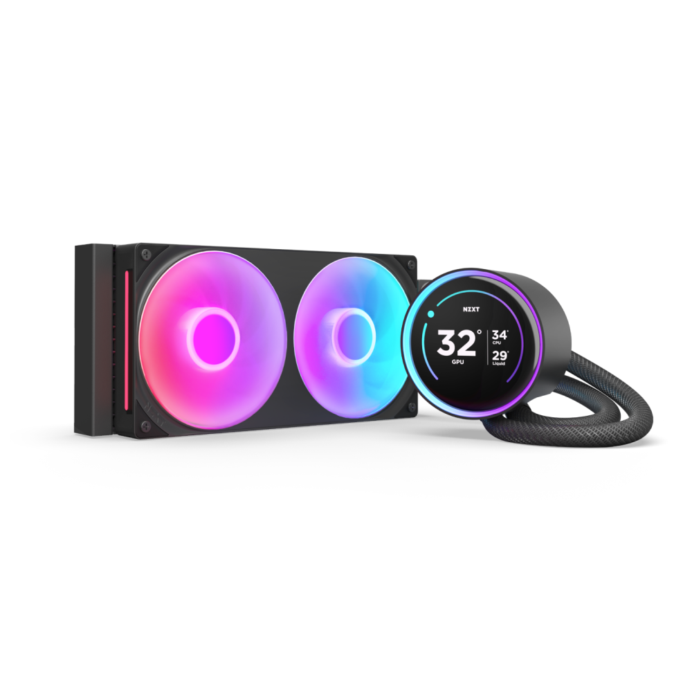 (2025) NZXT Kraken Elite 360/240 RGB, 360mm/240mm AIO Liquid Cooler with 2.72" IPS LCD & RGB - Black/White