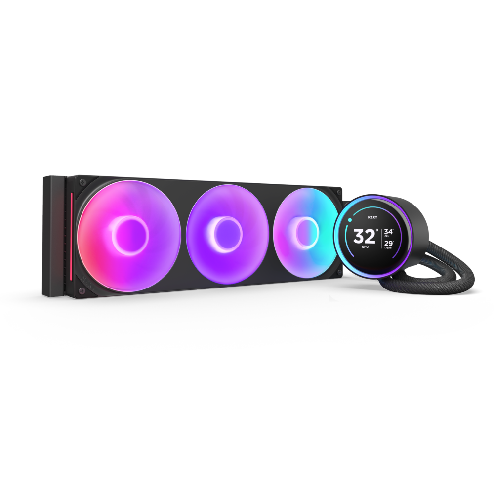 (2025) NZXT Kraken Elite 360/240 RGB, 360mm/240mm AIO Liquid Cooler with 2.72" IPS LCD & RGB - Black/White
