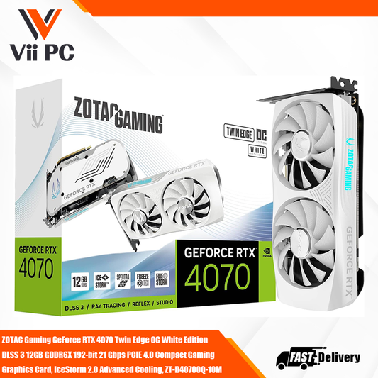 ZOTAC Gaming GeForce RTX 4070 Twin Edge OC White Edition DLSS 3 12GB GDDR6X 192-bit 21 Gbps PCIE 4.0 Compact Gaming Graphics Card, IceStorm 2.0 Advanced Cooling, Spectra RGB Lighting, ZT-D40700Q-10M