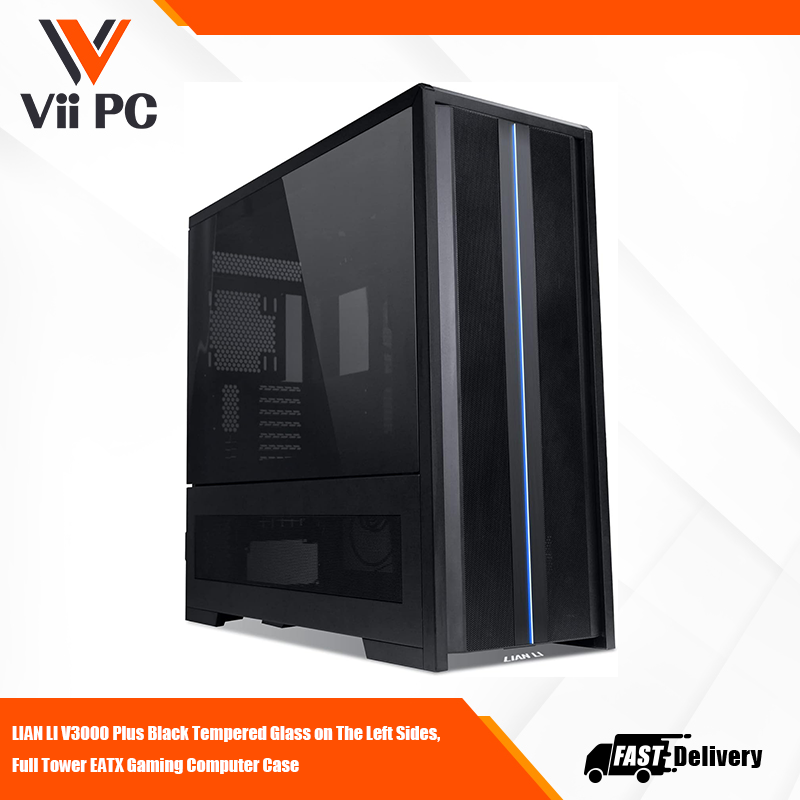 LIAN LI V3000 Plus Black Tempered Glass on The Left Sides, Full Tower EATX Gaming Computer Case