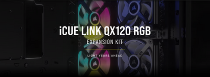 CORSAIR iCUE LINK QX120 RGB BLACK/WHITE, 120mm Magnetic Dome RGB Fan, Expansion Kit (Single Fan)