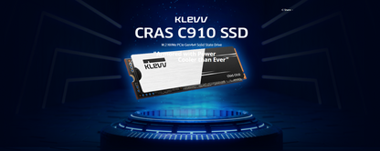 KLEVV CRAS C910 1TB M.2 NVMe PCIe Gen4x4 SSD with heatsink, up to 5000MB/s TLC