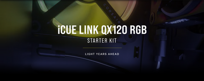 CORSAIR iCUE LINK QX120 RGB BLACK/WHITE, 120mm Magnetic Dome RGB Fan, Starter Kit (Triple Fan Kit)