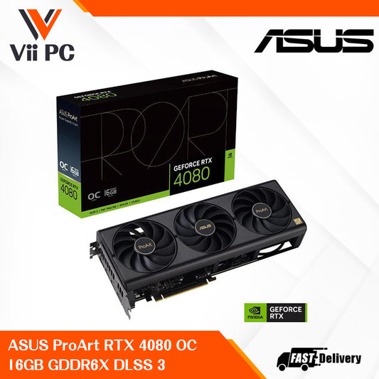 ASUS ProArt GeForce RTX 4080 RTX4080 16GB OC Edition GDDR6X Graphics Card DLSS 3, HDMI 2.1a, DisplayPort 1.4a