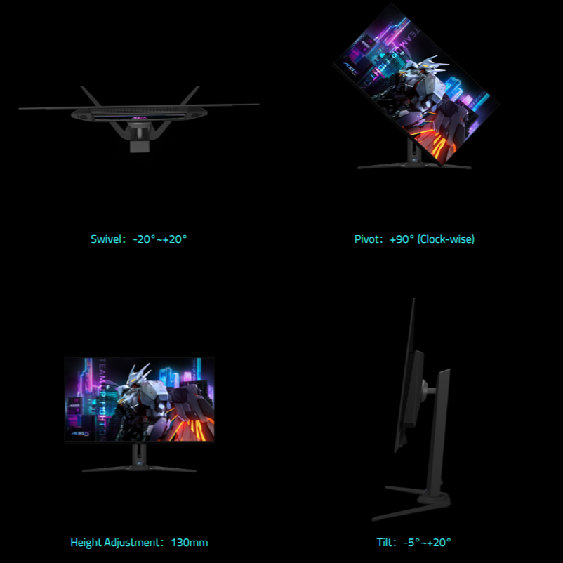 GIGABYTE AORUS FO32U2 31.5" OLED/3840x2160(UHD)/240Hz/0.03ms(GTG)/ClearMR13000/HDRTrueBlack400/99% DCI-P3/△E< 2/HDMI2.1/DP1.4 OLED GAMING MONITOR