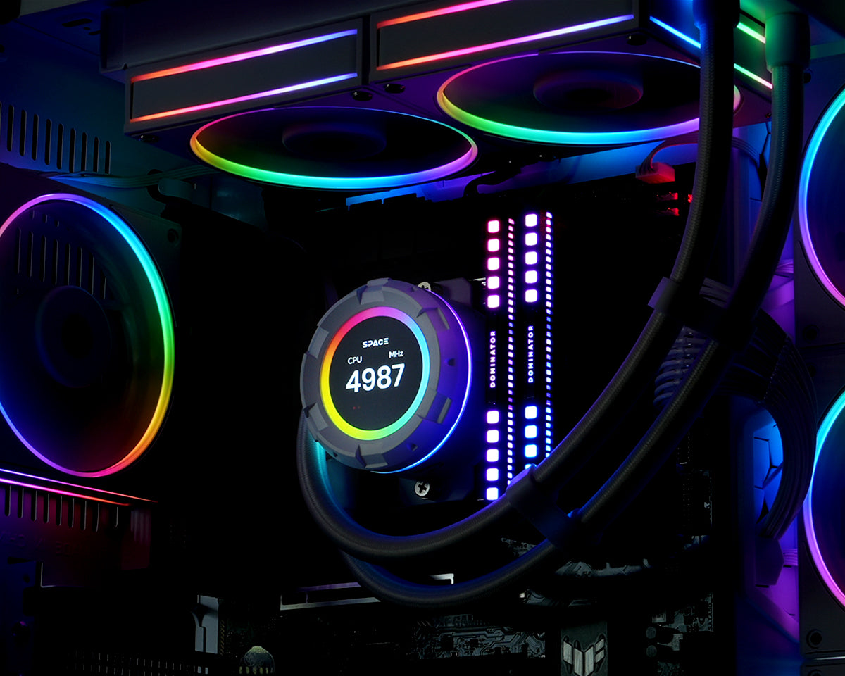 ID Cooling SL240 Space Series LCD AIO Liquid CPU Cooler Black/White