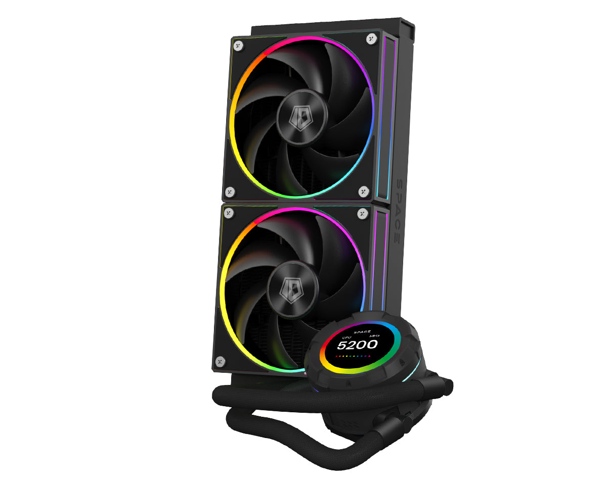 ID Cooling SL240 Space Series LCD AIO Liquid CPU Cooler Black/White