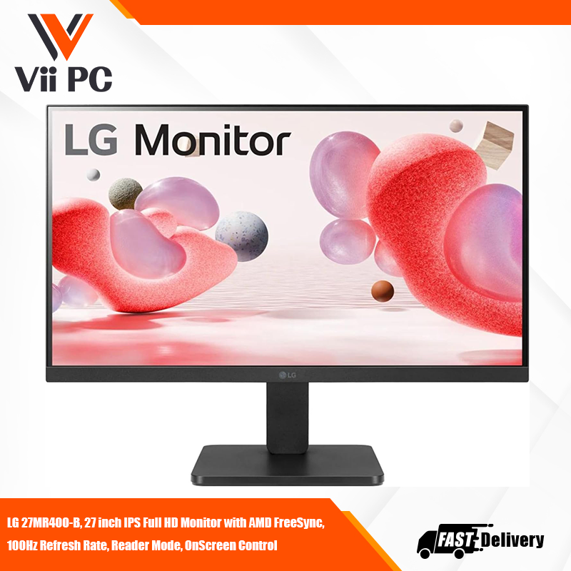 LG 27MR400-B, 27 inch IPS Full HD Monitor with AMD FreeSync, 100Hz Refresh Rate, Reader Mode, OnScreen Control