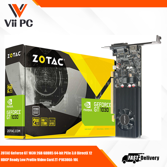 ZOTAC GeForce GT 1030 2GB GDDR5 64-bit PCIe 3.0 DirectX 12 HDCP Ready Low Profile Video Card ZT-P10300A-10L