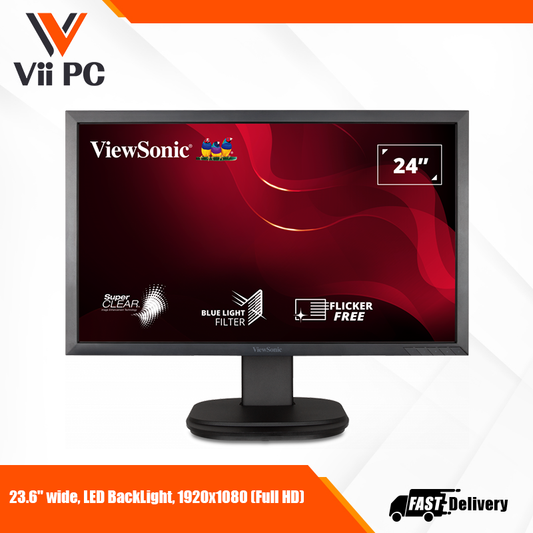 ViewSonic VG2439SMH 24 Inch 1080p Ergonomic Monitor with HDMI DisplayPort and VGA for Home and Office, Black