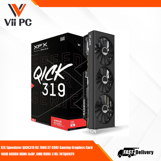 XFX Speedster QICK319 RX 7800 XT CORE Gaming Graphics Card 16GB GDDR6 HDMI 3xDP, AMD RDNA 3 RX-78TQICKF9