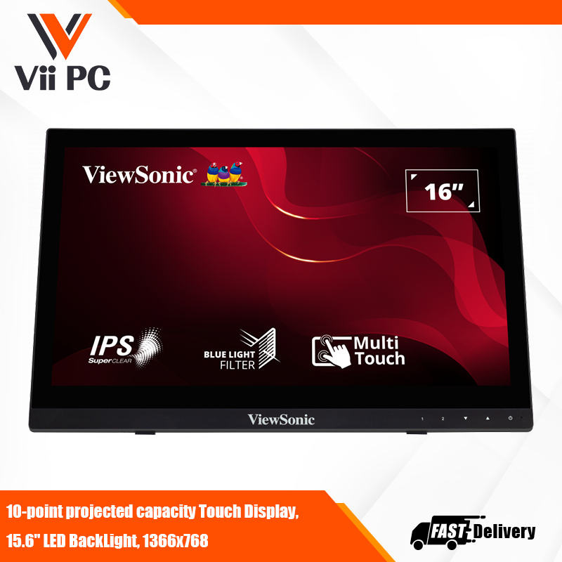 Viewsonic TD2423 24" Full 1080p IPS Panel Display, 10-point Multi touch, Frameless, HDMI,VGA & DVI, VESA mount, for retail, education, or enterprise use