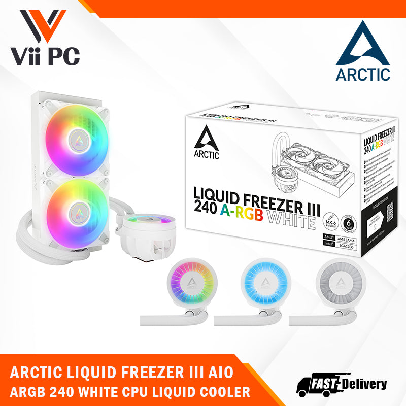 ARCTIC Liquid Freezer III 240/360/420 BLACK/WHITE ARGB Multi Compatible All-in-One CPU Liquid Cooler LGA1851,LGA1700,AM5,AM4
