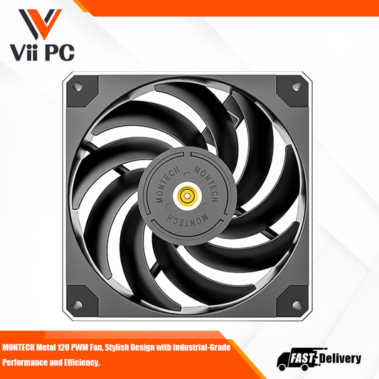 MONTECH Metal 120 PWM Fan, Stylish Design with Industrial-Grade Performance and Efficiency.