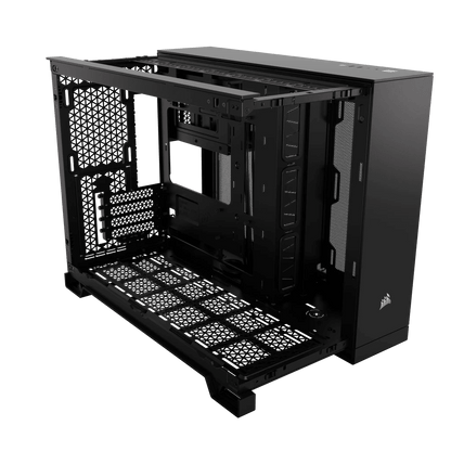 CORSAIR 2500X Mid-Tower Dual Chamber ATX PC Case - BLACK OR WHITE, Tempered Glass, Compatible with reverse connector mATX & mITX motherboards, 2Yrs Wty
