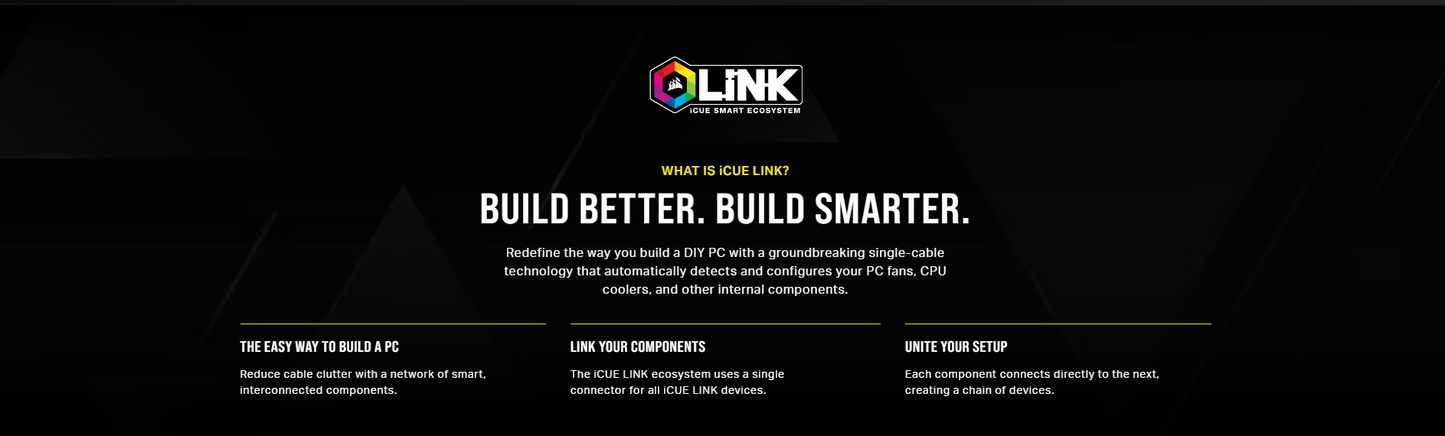 CORSAIR iCUE LINK QX120 RGB BLACK/WHITE, 120mm Magnetic Dome RGB Fan, Starter Kit (Triple Fan Kit)