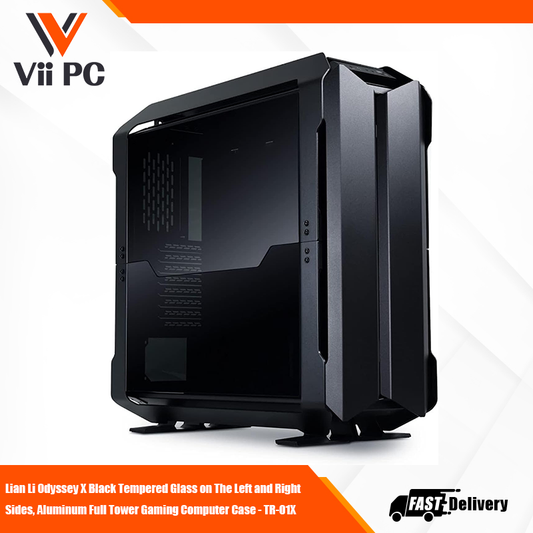 Lian Li Odyssey X Black Tempered Glass on The Left and Right Sides, Aluminum Full Tower Gaming Computer Case - TR-01X