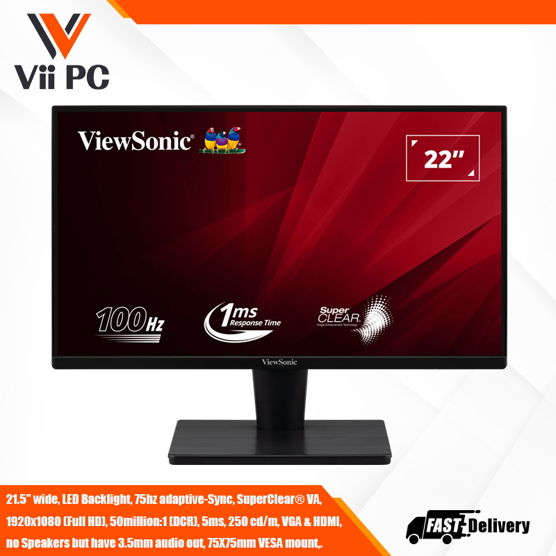 ViewSonic VA2215-H VA Full HD Monitor, 22'' 1920 x 1080 Pixels - Black