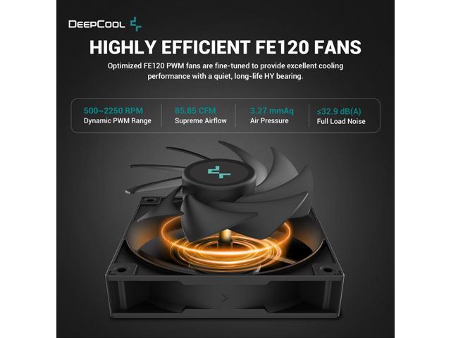 DEEPCOOL LS520S ZERO DARK CPU Liquid Cooler, 240mm, High-Performance FE120 FDB FANS, 4th GEN PUMP Powered AIOs, Hydro Bearing, White LED
