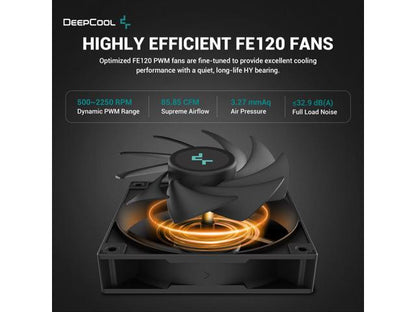 DEEPCOOL LS520S ZERO DARK CPU Liquid Cooler, 240mm, High-Performance FE120 FDB FANS, 4th GEN PUMP Powered AIOs, Hydro Bearing, White LED
