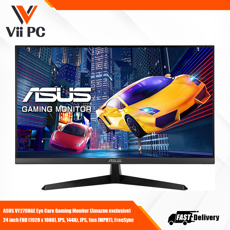 ASUS VY279HGE Eye Care Gaming Monitor (Amazon exclusive) 24 inch FHD (1920 x 1080), IPS, 144Hz, IPS, 1ms (MPRT), FreeSync Premium, Eye Care Plus technology, Antibacterial Treatment, Blue Light Filter