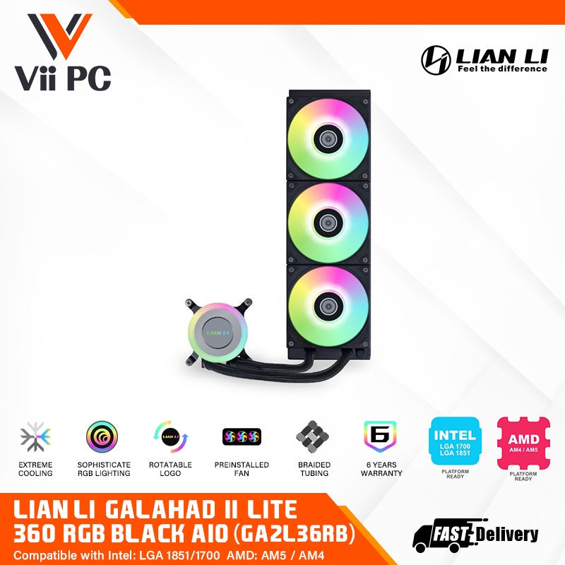 IAN LI GALAHAD II LITE PERFORMANCE OR RGB 240MM OR 360MM Compatible with platforms including LGA1700/ LGA1851/ AM4/ AM5