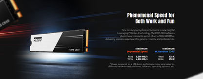 KLEVV CRAS C910 1TB M.2 NVMe PCIe Gen4x4 SSD with heatsink, up to 5000MB/s TLC