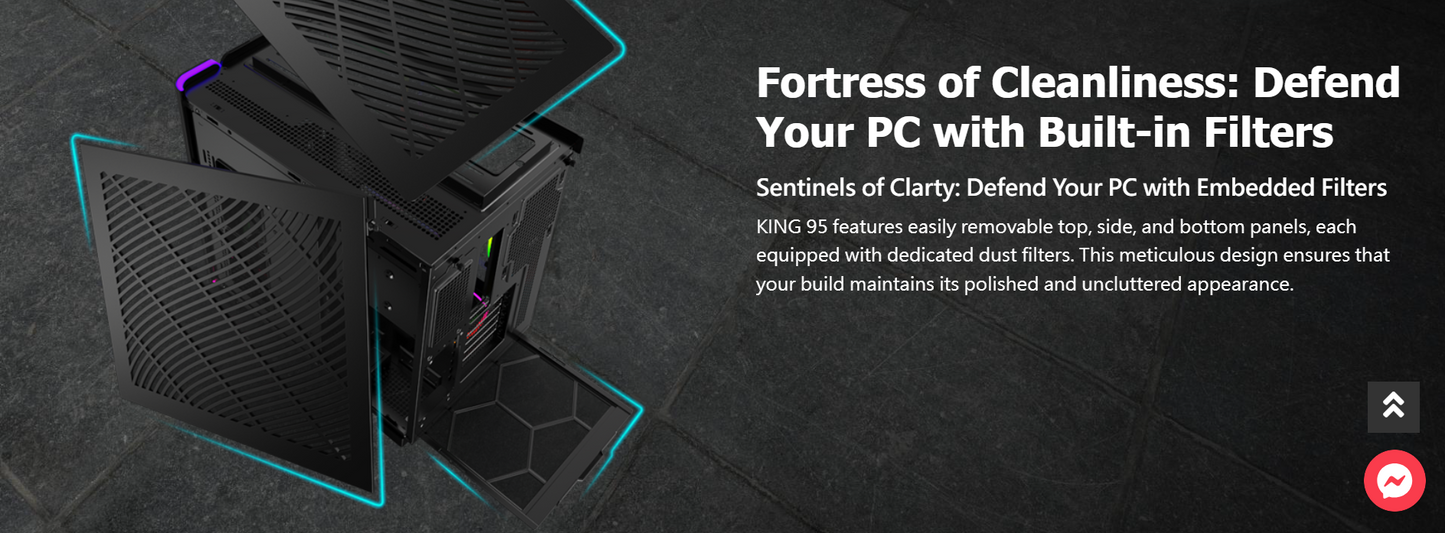 Montech KING 95 PRO BLACK/WHITE Tempered Glass ATX Middle Tower Case (Dynamic Duo Airflow Modes)