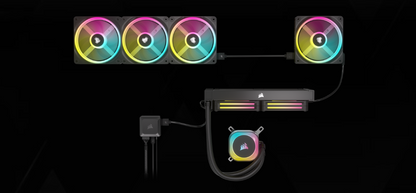 CORSAIR iCUE LINK QX120 RGB BLACK/WHITE, 120mm Magnetic Dome RGB Fan, Starter Kit (Triple Fan Kit)