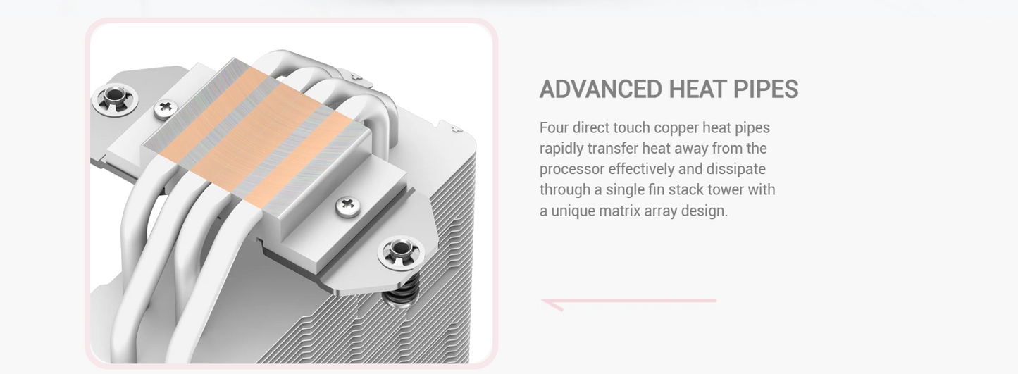 DeepCool AK400 PINK LIMITED CPU Cooler - 4 x 6mm Heatpipe Tower Cooler, Fluid Dynamic Bearing Fan, 220W TDP