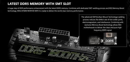 MSI MAG B760M MORTAR WIFI II DDR5 Wi-Fi 6E LGA1700 3x M.2 MATX Motherboard