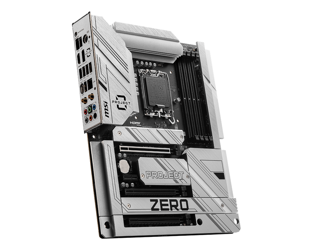 MSI Z790 PROJECT ZERO LGA1700 Socket/Wi-Fi 7/PCIe 5.0/DDR5 Support/4x M.2/6x SATA 6G/2.5Gbps LAN/Windows 10&11 ATX Motherboard