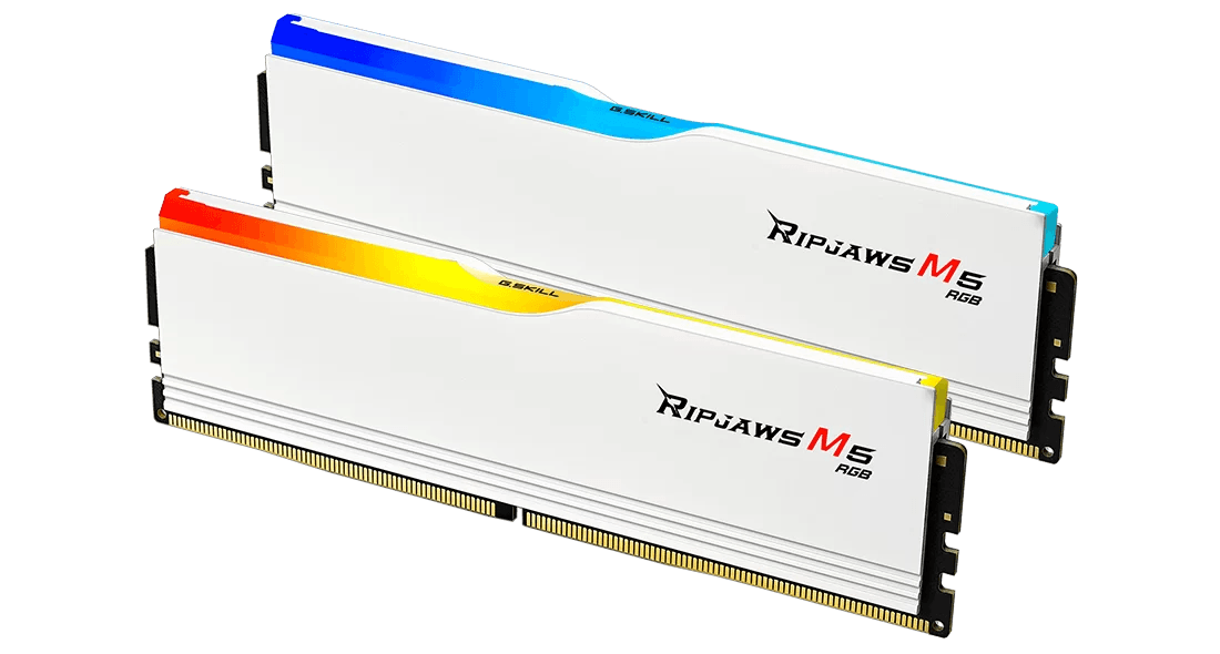 G.SKILL RIPJAWS M5 RGB DDR5-6000 CL30-40-40-96 1.35V / 1.4V 32GB(2x16GB) / 64GB(2x32GB) BLACK/WHITE Intel XMP 3.0 Ready, Dual Channel Kit