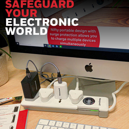 Honeywell 4 Out Surge Protector with Master Switch Platinum Series / 3 Years Warranty