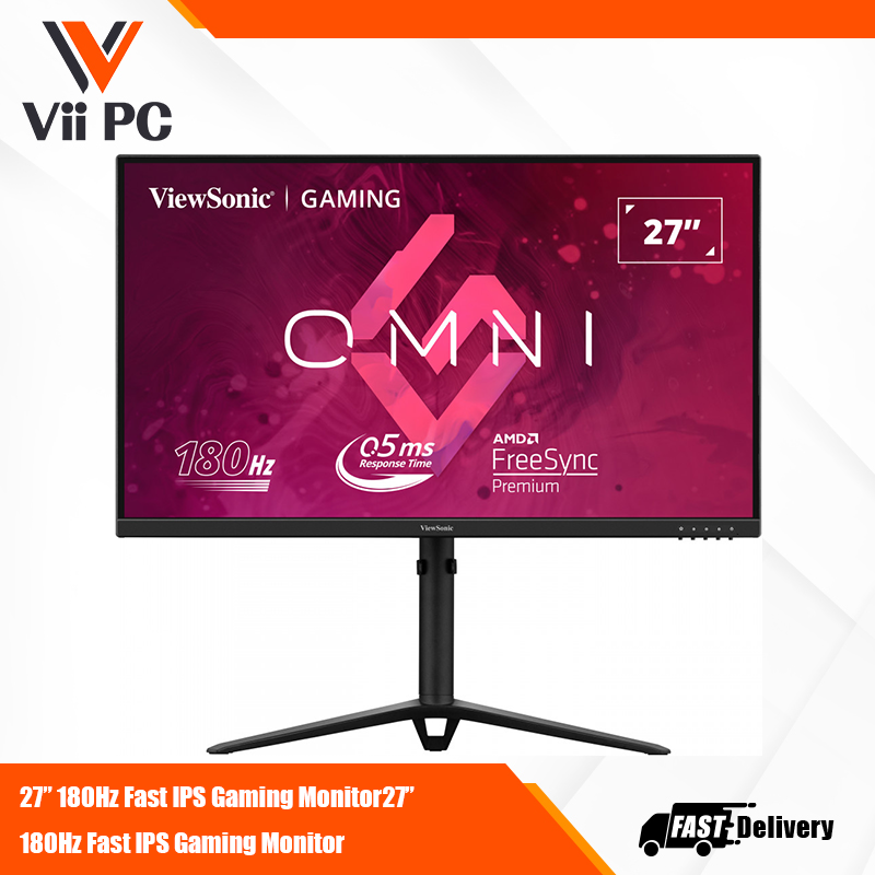 ViewSonic VX2728J 27” FHD, 0.5ms, 180Hz Fast IPS Full Ergonomic Gaming Monitor - Black