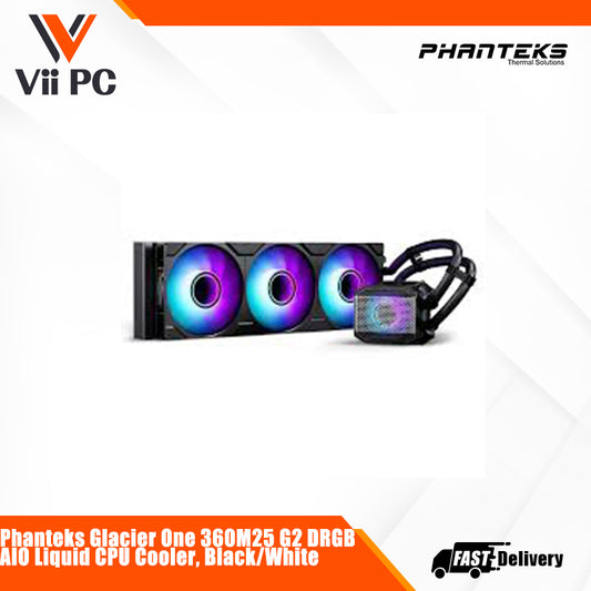Phanteks Glacier One 360M25 G2 DRGB AIO Liquid CPU Cooler, Black