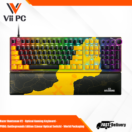 Razer Huntsman V2 - Optical Gaming Keyboard - PUBG: Battlegrounds Edition (Linear Optical Switch) - World Packaging