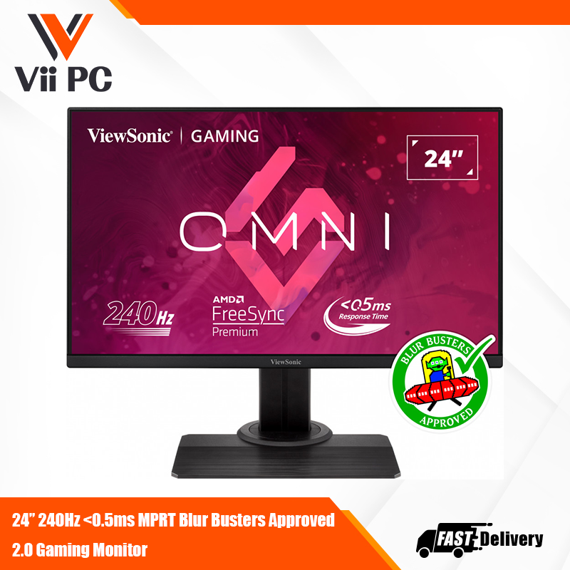 ViewSonic OMNI XG2431 24 Inch 1080p 1ms 240Hz Gaming Monitor with AMD FreeSync Premium, Advanced Ergonomics, Eye Care, HDMI and DisplayPort for Esports - black